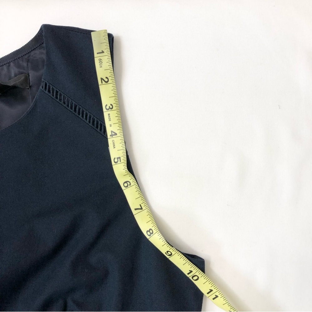 J Crew Cotton Blend Navy Blue Ladder Stitch Pockets Sheath Career Dress 10P - Picture 12 of 15